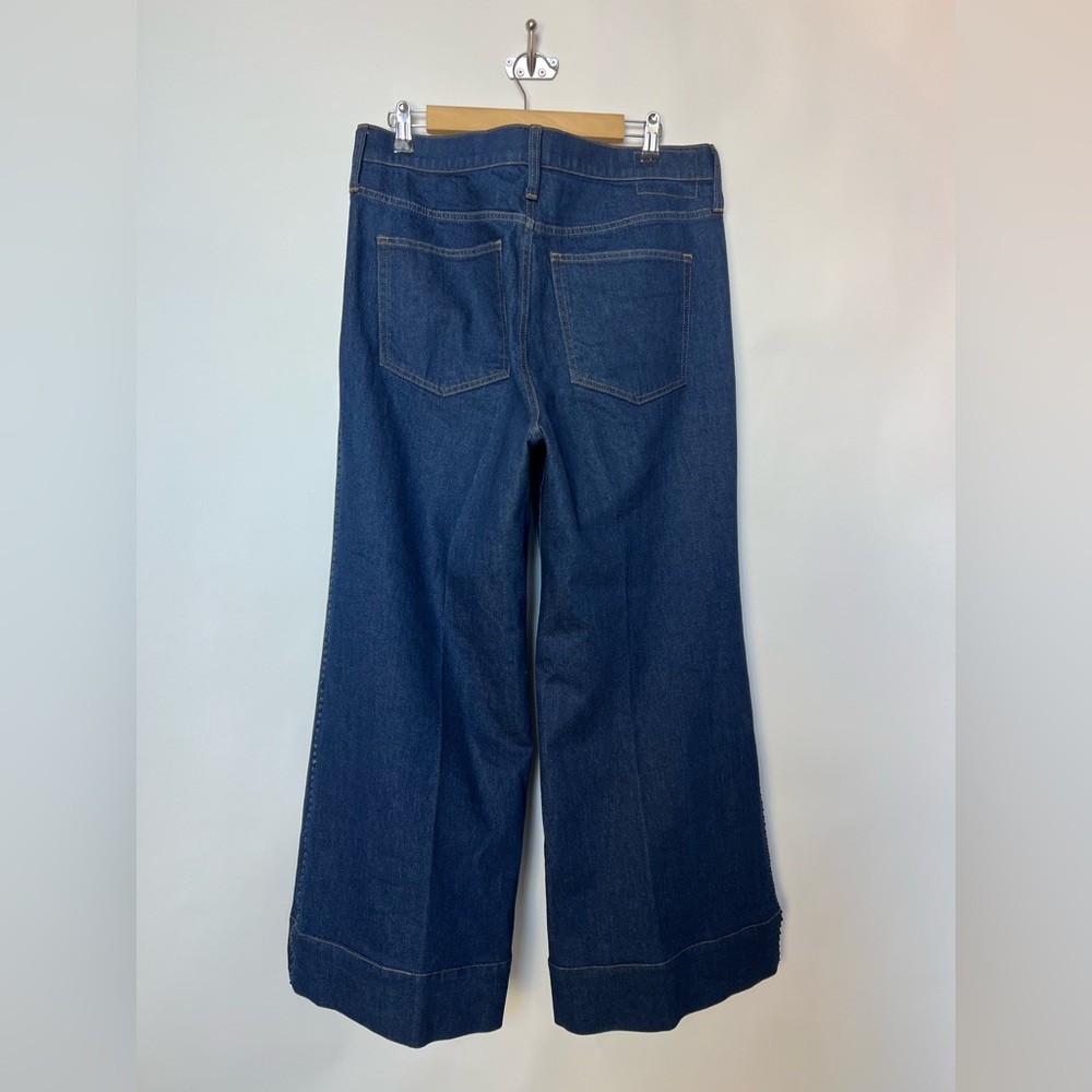 J.Crew ‘96 Embellished Denim Trouser Wide Leg Jeans 31P High Rise Dark Wash - Picture 7 of 16